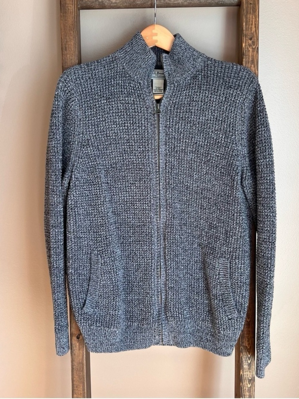 L.L. Bean Men's Charcoal Gray Full-Zip Knit Sweater
